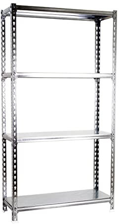 PROREGAL Schwerlastregal MID Metal Shark | HxBxT 150x120x50cm | Fachlast 200kg | Verzinkt | Regal Standregal Werkstattregal Lagerregal Kellerregal