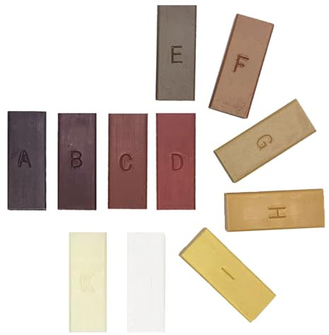 11 Stück Holz Parkett Reparatur Set,Hartwachs Holzkitt Reparatur,Holzkitt Holzwachs Reparatur Wachskitt zum Kratzer Schäden Loch Ausbessern Arbeitsplatte,Deckt Laminatboden Flecken,Loch,Kratzer,Risse