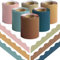 6 Rollen bunte gewellte Pinnwand-Bordüren (60m) – Scalloped Bulletin Board Borders für Klassenzimmer, Schule, Büro – Dekor für Whiteboard, Korkwand & Tafel