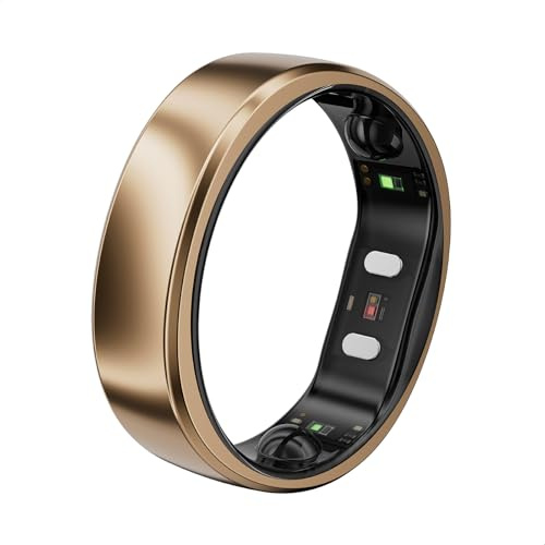 RingConn Gen 2 Air, Ultra-Thin AI Smart Ring, Size First with Sizing Kit, 10-Day Battery Life, Sleep/Heart Rate/Stress/Fitness Tracker, Compatible with Android & iOS - Size 11, Dune Gold