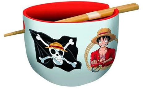 Cuenco de cerámica para ramen con palillos en caja de regalo One Piece