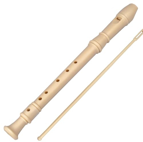 KANLVU Sopranblockflöjt Med Rengöringsstav Och Väska Tysk Stil Blockflöte För Nybörjare Student Musiklärare Harpa Flöjt(6 holes)