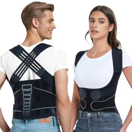 XFSRG Correcteur de Posture pour Homme et Femme Redresseur de Dos à Epaules Ouvertes Dos Réglable Ceinture Dorsale Respirant Protéger la Colonne Lombaire