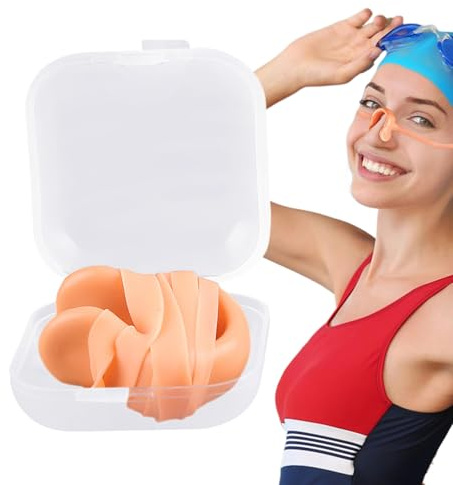 Pinza Nasale Tappi | Proteggi Naso In Silicone Per Nuoto - Accessori Sportivi Riutilizzabili con Fascia Elastica Regolabile per Allenamento Stile Libero e Attività Subacquee