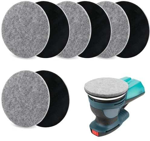 SRunDe 8 Pièces Pad Polissage 125mm Feutre Souple Lavable Disque Polissage | 125mm Voiture Réutilisable pour Polissage Peinture Auto Verre Métal Surface Bois Compatible avec Bosch Festool Metabo