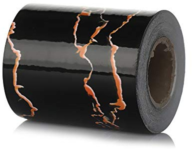Cenefa adhesiva para pared, Borde de papel tapiz PVC autoadhesivo for rodapié, multicolor, 1 unidad(Black Gold1,500 x 12 cm)