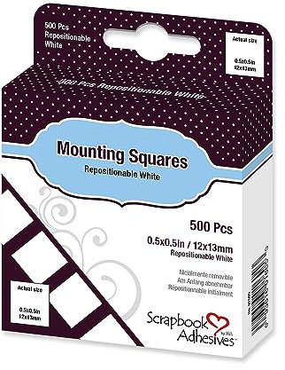 500 Pastilles adhésives double-face - Blanc colle repositionnable