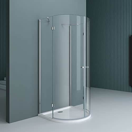 doporro Halbkreisdusche Duschkabine Rav03K 90x90x190cm Glasdusche ESG-Sicherheitsglas Klarglas inkl. Easy-Clean-Beschichtung