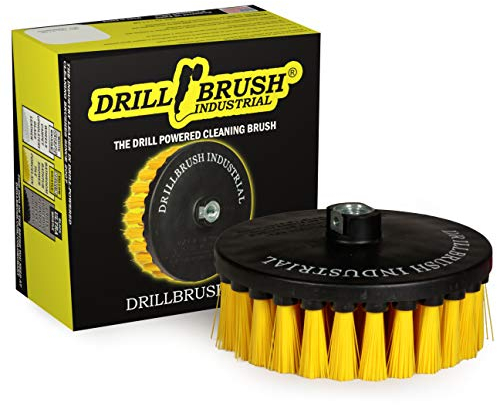 Bathroom Accessories - Cleaning Supplies - Scrub Brush – 7in - Medium Yellow Bristles - Variable Speed Polisher - 5/8 x 11 Threaded Hub - Tile - Shower Cleaner - Porcelain - Flooring
