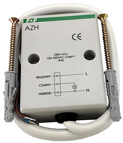 Interruttore crepuscolare con sensore luce interna, sensore crepuscolare, sensore di luce regolabile, automatico crepuscolare AZH F&F 1016