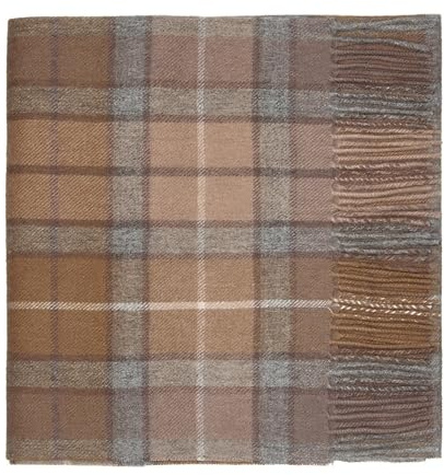 Tartan-halsduk i ren lammull, Naturlig Buchanan