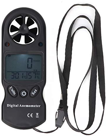 Digitaler Windmesser,TL-300 3-in-1-Handheld Multifunktions-Mini-Windgeschwindigkeitsmesser Messgerät Thermometer Hygrometer mit Hintergrundbeleuchtung Drachenfliegen Segeln Surfen Paragliding