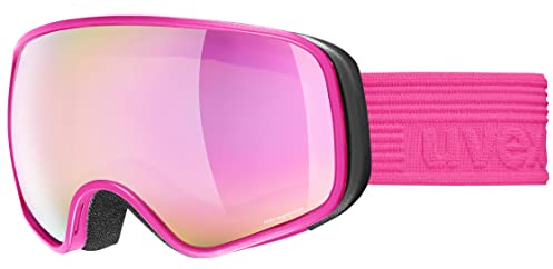 uvex scribble FM - stylische, verspiegelte Skibrille mit extra weitem Sichtfeld und Anti-Fog-Beschichtung für Kinder - pink/pink-clear - one size