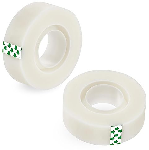 Magic Tape 2 Refill Rolls -19 mm x 33 m General Purpose Clear Wrapping Invisible Sticky Tape Adhesive Strips sellotape for Home Office Document Repair,Gift Packing, Labelling & Sealing