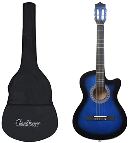 VACARX 12 Piece Western Classical Guitar Set with 6 Strings Blue 38,Item colour-Blue
