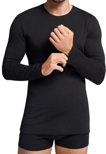Intimitaly Irge Maglia Termica Uomo Manica Lunga (Pacco da 2) in Caldo Cotone Interlock (XL, Nero)