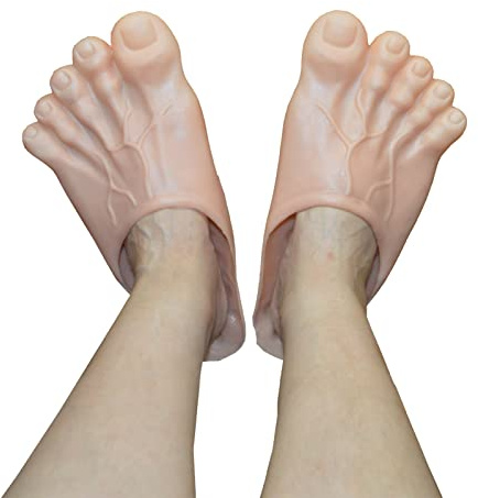 Eventerde Chaussons monste r - Vert - 13 x 28 cm - Pieds nus géants - Pour Halloween et cosplay