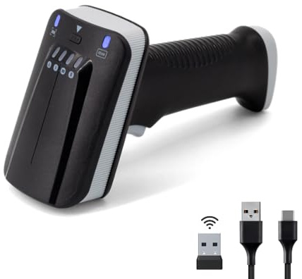 YANZEO SR290 UHF RFID Lecteur de code-barres portable 1D/2D QR Bluetooth 2,4 GHz + câble USB Lecteur de code-barres pour bijoux/vêtements/magasins de chaussures, supermarché, entrepôt