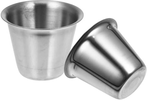 Cabilock Eleganti Tazze Per Salsa in Acciaio Inossidabile Mini Ciotole Per Condimenti Per Spuntini Condimenti Per Insalata Ketchup Articoli Essenziali Per Picnic