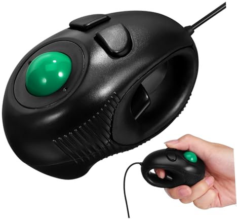 OSALADI 4d Wired Trackball Mouse Usb Mini Mouse for Laptop Ergonomic Design Scroll Wheel for Gaming and Office Use Black