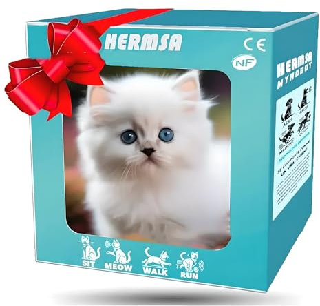2025 Realistic Robot Cat Toy - Interactive Electric Kitten With Soft Touch Fur, Meowing, Smart Walking & Tail Wagging - Lifelike Robotic Pet For Kids, Girls - Best Gift For Pet Lovers & Families