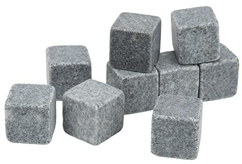 Yctze Ensemble de Pierres à Whisky – 2 Cm Chilling Rocks Whisky, Gin, Vin et Vodka avec Sac en Flanelle – Coffret Idéal pour pour Homme, Refroidissement sans Dilution (9)