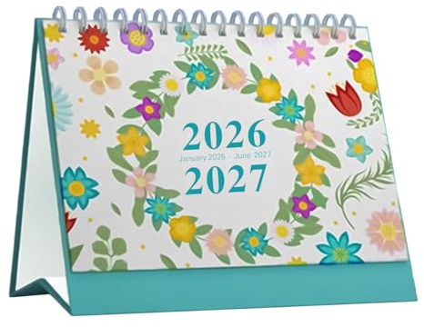 Calendario de escritorio 2026, semanal, diario, 18 meses con notas, calendarios de escritorio estéticos 2026-2027, para planificación de citas, hogar, oficina, escuela, profesor, estudiante, Navidad