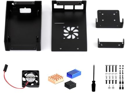 CAZSTYK Caja de refrigeración de aluminio de montaje rápido para cinco placas de desarrollo Lite que permiten un fácil mantenimiento e instalación refrigeradas por ventilador