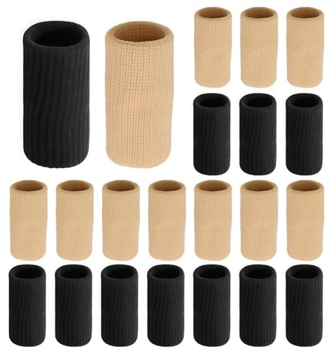 BIVYAX 20 Piezas Protectores de Dedos Elásticos, Protector de Dedos Mano, Protector de Dedos de Compresión, Deportivos Protectores de Dedos, Fundas de Dedos para Artritis