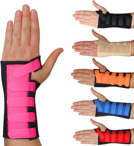 Solace Bracing Cool-Flow Max Wrist Support (6 Colours) - #1 British Made & NHS Supplied Advanced Wrist Brace Splint for Carpal Tunnel, Arthritis, Tendonitis, RSI, Fractures & More - Pink, L, Left