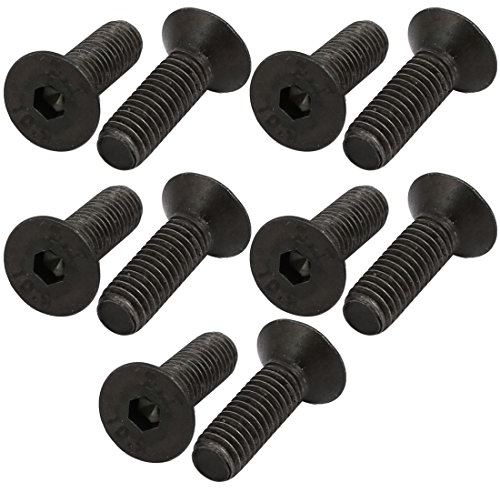 sourcing map 10 Pcs M5X16mm Cabeza Plana Avellanada Hexagonal Zócalo De Mano Izquierda Perno Din7991