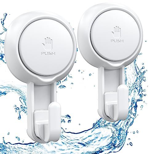 Luxear Ganchos de succión para aspiradora potente, ganchos de ducha resistentes al agua, ventosa para baño, toalla de cocina, bata, lufa, gancho extraíble y reutilizable para bolsas y abrigos (paquete