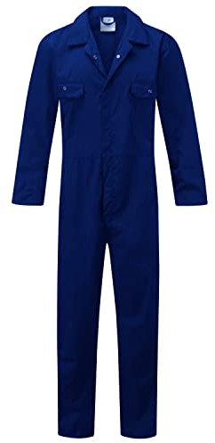 Fort - Combinaison de travail – Taille S – Bleu roi – 210 g/m² – Poches cloutées – Combinaison de travail confortable – Salopette durable pour homme – Salopette de travail pour homme