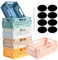 6 Pcs Mini Fodable Storage Baskets, Small Collapsible Storage Baskets, Plastic Stackable Boxes, Pastel Desktop Crates Organizer for Bedroom Office Home Kitchen Bathroom