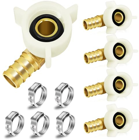 Boltigen 1/2 PEX Swivel Elbow Faucet Connector (5-Pack) with 1/2 Female NPT 90 Degree NPSM Adapter, Lead-Free Brass Fittings for RV Camper Water Line & Home Plumbing