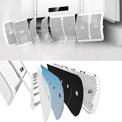 Deflettore di flusso dell'aria condizionata a 8 foglie, deflettore universale per uscita dell'aria diretta a parete, per casa/ufficio, bianco (filtro a carboni)