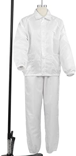 Protezione da Lavoro ESD Tuta da Lavoro Protettiva Generale in Poliestere Antistatico Design Diviso Bianco Per Officina(3XL-bianco)