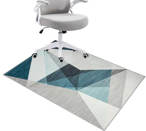 Honorstar Bodenschutzmatte für Hartböden 90x120cm Stuhlunterlage Gaming Teppich Bodenschutzmatte Bürostuhl Matte Rechteckig Bodenmatte rutschfest Bürostuhlunterlage Stuhlmatten (Mehrfarbig-1)