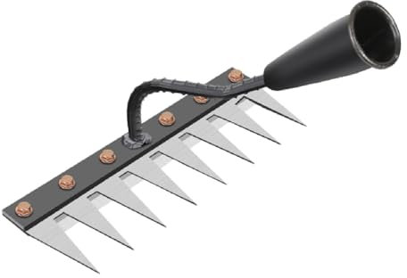 Rateau de Désherbage, Outil de Lâche Robuste Râteau de Désherbage, rateau de desherbage Berthaus pour Jardinage, Désherbage, Ameublissement du Sol, Semis, Râteau de Jardin, 8 Ratisas de Dents