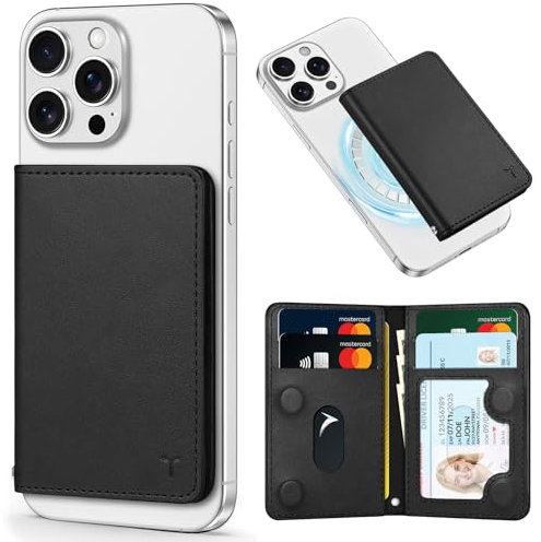 TUCCH Portefeuille Magnétique pour iPhone avec 6 Fentes Cartes, Blocage RFID [Fenêtre ID Transparente], Cuir Synthétique pour Série iPhone 17/16/15/14/13/12/Plus/Air/Pro/Pro Max (sauf Mini), Noir