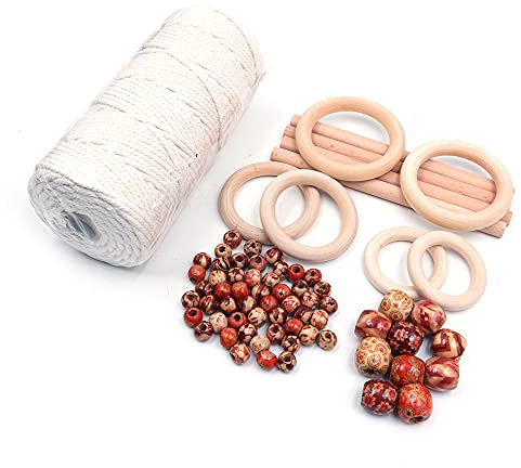 Tiardey Macrame Wall Hanging Kit, Macrame Plant Hanger Kit Macrame Cord 3mm Cotton Filo.?Macrame Starter Set Pianta sospesa Kit Fai da Te per Principianti