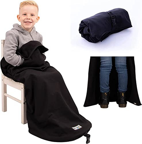 BELIEFF Fleecedecke Kinder fur Indoor/Outdoor - Größe 100x73 cm Schützt vor Regen, Kälte und Wind, Taschen für Hände 100% Polyester und komplett mit Fleece Gefüttert (mit offener Unterseite)
