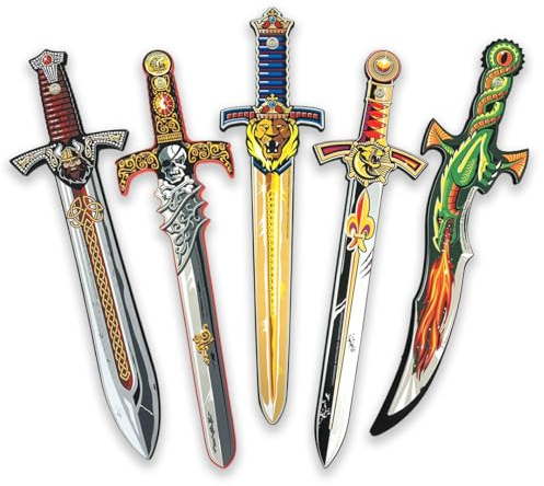 Liontouch - Foam Sword Set For Kids, 5-Pack - 3+ Years | Playfighting Swords In Five Styles – Fantasy Dragon, King Lion, Prince, Pirate & Norse Viking | Safe & Durable Toy Weapons For Boys & Girls