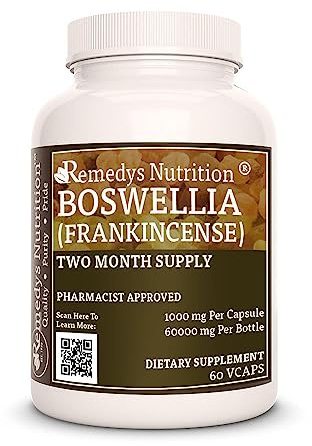 Remedy’s Nutrition Frankincense (Boswellia Serrata) Extract Powder | 1,000 mg, 60 Vegan Capsules Herbal Dietary Supplement | Two Month Supply