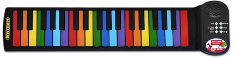 BONTEMPI - Colorkeys Piano Roll Up 37 Tasten Flexible elektronische Tastatur mit farbigen Noten 8 Klänge 6 vorprogrammierte Lieder Aufnahmefunktion Einstellbare Lautstärke