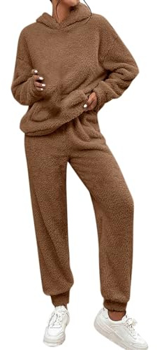 Tuta Da Casa Donna Invernale Curvy Invernale Completo In Pile Calda Comode Maglione E Pantaloni Set Da Salotto Completo 2 Pezzi Leggera Casual Tuta In Ciniglia Pigiami Morbida Tute Calde Per Casa