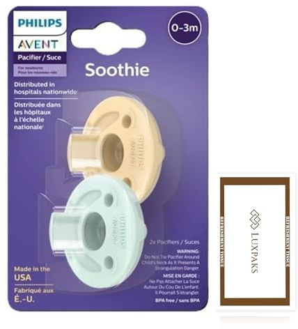 Set per la cura del bambino: contiene LuxPaks Cleansing Wipe & Philps Avnt ciuccio 0-3 mesi, confezione da 2
