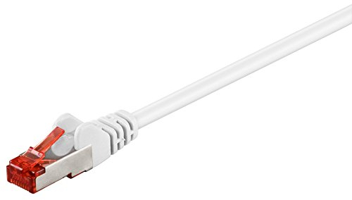 Cable CAT 6 Cable de red LAN para Gigabit Ethernet Cable de conexión blindado S-FTP con conector RJ45, 15 metro, blanco