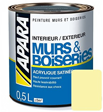 Peinture intérieure couleur, acrylique satinée 0.5 litre Coquille