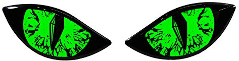 BIKE-label Aufkleber 3D Böse Augen Auto Motorrad Helm Neon Grün 910062-VA